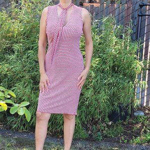 Vintage Urban Outfitters sophisticated red polka dot midi dress size medium